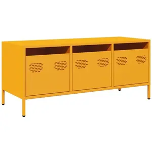 vidaXL Meuble TV jaune moutarde 101,5x39x43,5 cm acier laminé à froid pas cher