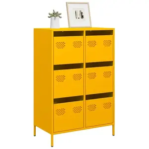 Comparateur de prix : vidaXL Buffet haut jaune moutarde 68x39x101,5 cm acier