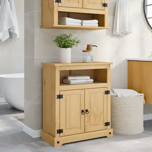 vidaXL Armoire de salle de bain Corona 70x33x80 cm bois de pin massif pas cher