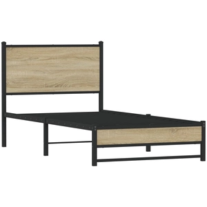 vidaXL Cadre de lit en métal sans matelas chêne sonoma 193x203 cm pas cher