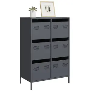 Comparateur de prix : vidaXL Buffet haut anthracite 68x39x101,5 cm acier