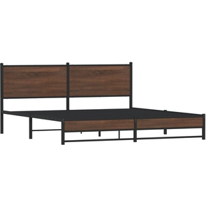 vidaXL Cadre de lit en métal sans matelas chêne marron 183x213 cm pas cher