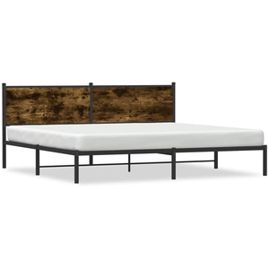 vidaXL Cadre de lit en métal sans matelas chêne fumé 200x200 cm pas cher