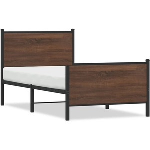 vidaXL Cadre de lit en métal sans matelas chêne marron 150x200 cm pas cher