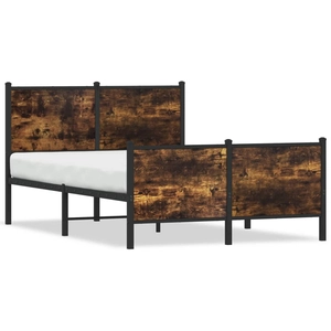 vidaXL Cadre de lit en métal sans matelas chêne fumé 160x200 cm pas cher