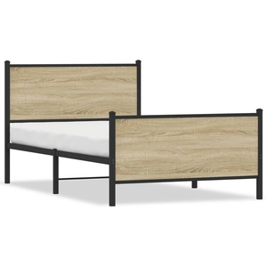 vidaXL Cadre de lit en métal sans matelas chêne sonoma 140x190 cm pas cher