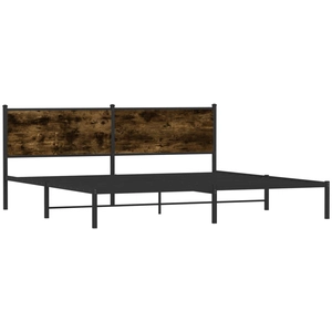 vidaXL Cadre de lit en métal sans matelas chêne fumé 200x200 cm pas cher