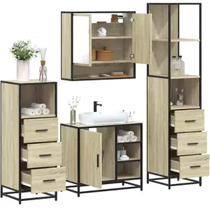 vidaXL Ensemble de meubles de salle de bain 4 pcs chêne sonoma pas cher