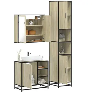 vidaXL Ensemble de meubles de salle de bain 3 pcs chêne sonoma pas cher