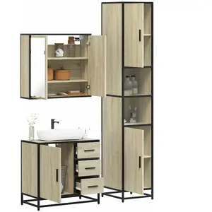 vidaXL Ensemble de meubles de salle de bain 3 pcs chêne sonoma pas cher