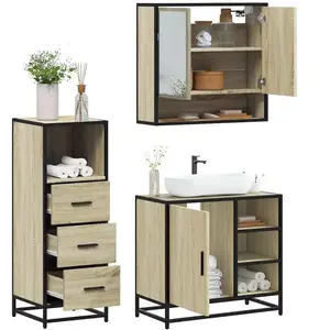 vidaXL Ensemble de meubles de salle de bain 3 pcs chêne sonoma pas cher