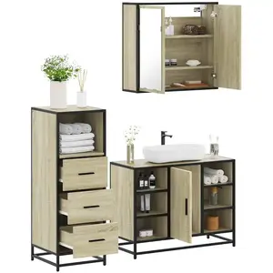 vidaXL Ensemble de meubles de salle de bain 3 pcs chêne sonoma pas cher