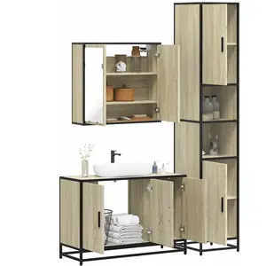 vidaXL Ensemble de meubles de salle de bain 3 pcs chêne sonoma pas cher
