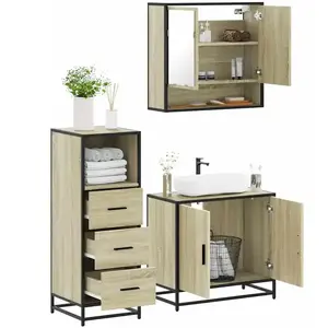 vidaXL Ensemble de meubles de salle de bain 3 pcs chêne sonoma pas cher
