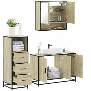 vidaXL Ensemble de meubles de salle de bain 3 pcs chêne sonoma pas cher