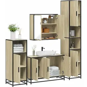 vidaXL Ensemble de meubles de salle de bain 4 pcs chêne sonoma pas cher