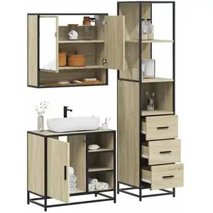 vidaXL Ensemble de meubles de salle de bain 3 pcs chêne sonoma pas cher