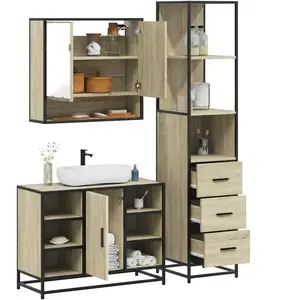 vidaXL Ensemble de meubles de salle de bain 3 pcs chêne sonoma pas cher