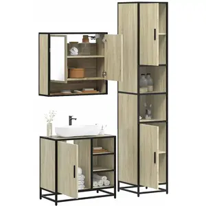vidaXL Ensemble de meubles de salle de bain 3 pcs chêne sonoma pas cher