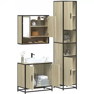 vidaXL Ensemble de meubles de salle de bain 3 pcs chêne sonoma pas cher