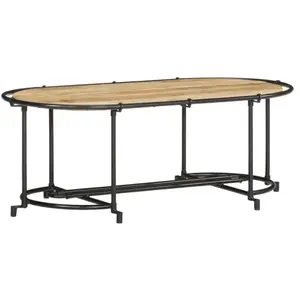 vidaXL Table basse 110x55x40 cm bois de manguier massif brut pas cher