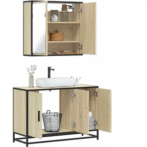 vidaXL Ensemble de meubles de salle de bain 2 pcs chêne sonoma pas cher