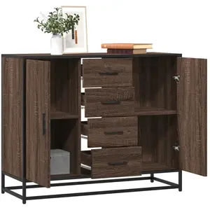 vidaXL Buffet chêne marron 92x35x76 cm Bois d'ingénierie pas cher