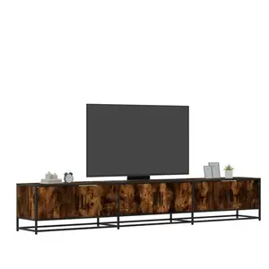vidaXL Meuble TV chêne fumé 240x35x41 cm bois d'ingénierie pas cher