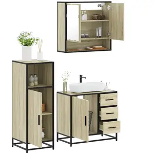 vidaXL Ensemble de meubles de salle de bain 3 pcs chêne sonoma pas cher