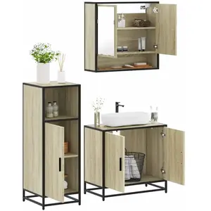 vidaXL Ensemble de meubles de salle de bain 3 pcs chêne sonoma pas cher