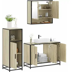 vidaXL Ensemble de meubles de salle de bain 3 pcs chêne sonoma pas cher