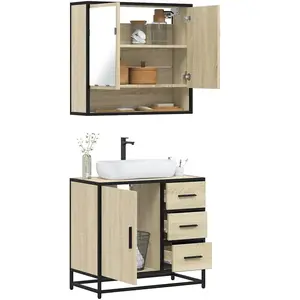 vidaXL Ensemble de meubles de salle de bain 2 pcs chêne sonoma pas cher