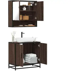 vidaXL Ensemble de meubles de salle de bain 2 pcs Chêne marron pas cher