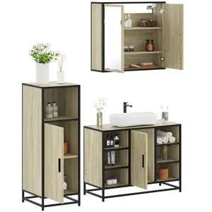 vidaXL Ensemble de meubles de salle de bain 3 pcs chêne sonoma pas cher