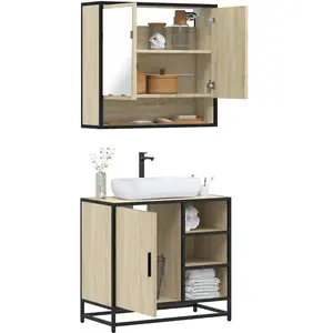vidaXL Ensemble de meubles de salle de bain 2 pcs chêne sonoma pas cher