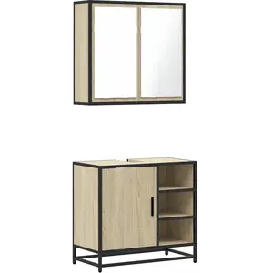 vidaXL Ensemble de meubles de salle de bain 2 pcs chêne sonoma pas cher