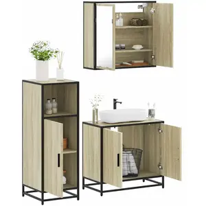 vidaXL Ensemble de meubles de salle de bain 3 pcs chêne sonoma pas cher