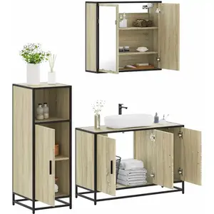 vidaXL Ensemble de meubles de salle de bain 3 pcs chêne sonoma pas cher