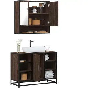 vidaXL Ensemble de meubles de salle de bain 2 pcs Chêne marron pas cher
