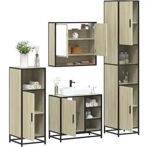 vidaXL Ensemble de meubles de salle de bain 4 pcs chêne sonoma pas cher