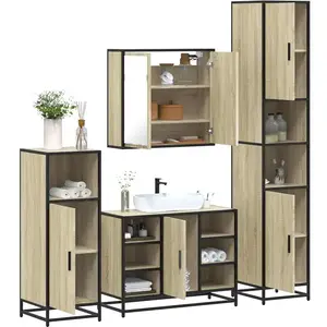 vidaXL Ensemble de meubles de salle de bain 4 pcs chêne sonoma pas cher