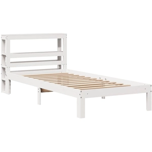 vidaXL Cadre de lit avec tête de lit blanc 120x190 cm bois pin massif
