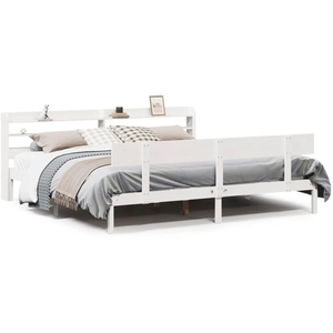 vidaXL Cadre de lit sans matelas blanc 180x200 cm bois massif de pin pas cher