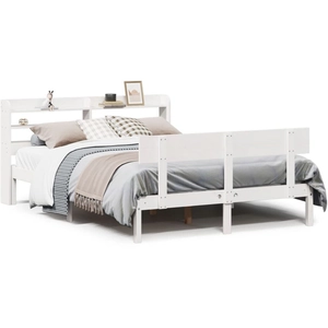 vidaXL Cadre de lit sans matelas blanc 140x190 cm bois de pin massif pas cher