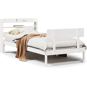vidaXL Cadre de lit sans matelas blanc 90x200 cm bois de pin massif pas cher
