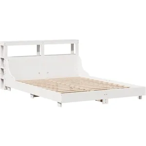 vidaXL Cadre de lit sans matelas blanc 150x200 cm bois de pin massif pas cher