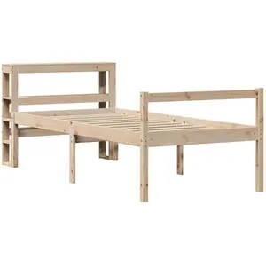 vidaXL Lit pour personne âgée et tête de lit 90x190 cm bois pin massif pas cher
