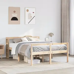 vidaXL Lit pour personne âgée et tête de lit 120x190cm bois pin massif pas cher