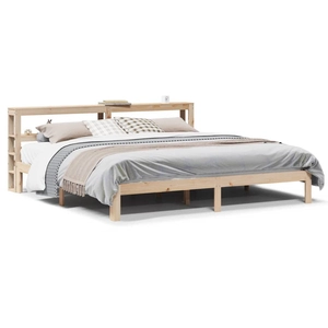 vidaXL Cadre de lit avec tête de lit 200x200 cm Bois de pin massif pas cher