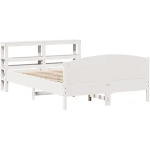 vidaXL Cadre de lit sans matelas blanc 120x190 cm bois de pin massif pas cher
